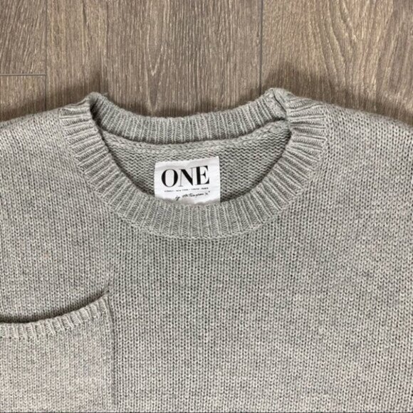 Free People One Teaspoon Classic Cotton Chunky Knit Sweater Grey Oversized Small - Picture 6 of 16
